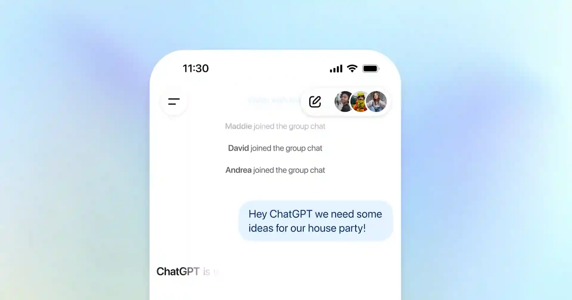 إطلاق ميزة المحادثات الجماعية في ChatGPT مجانا لجميع المستخدمين